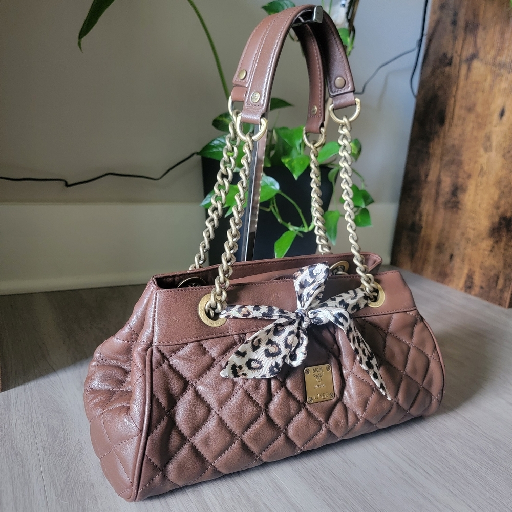 SALE🎉 RARE Authentic MCM Quilted Leather with Chain shoulder bag